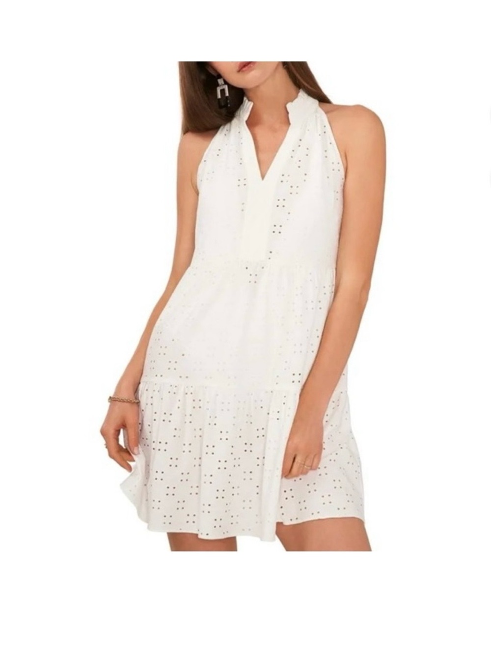 NWT 1.State beach Women's Eyelet cover up - New Ivory White